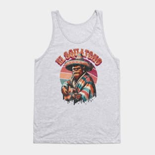 El Squatcho Western Mexican Bigfoot Sasquatch Guitar Mariachi Poncho Sombrero Tank Top